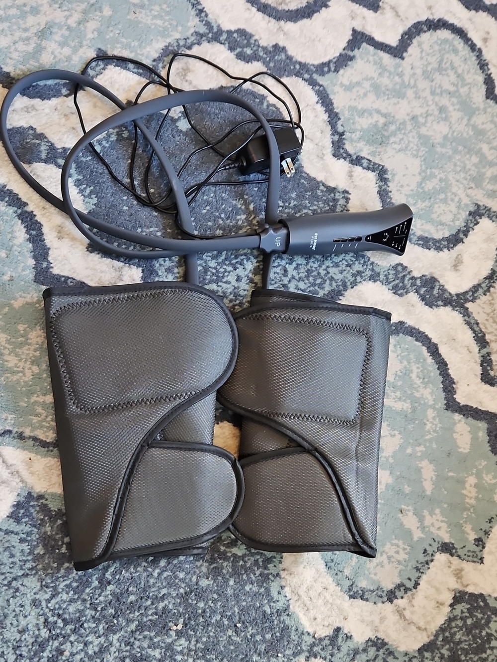 Air Compression Leg Massager Wraps in Charcoal Gray